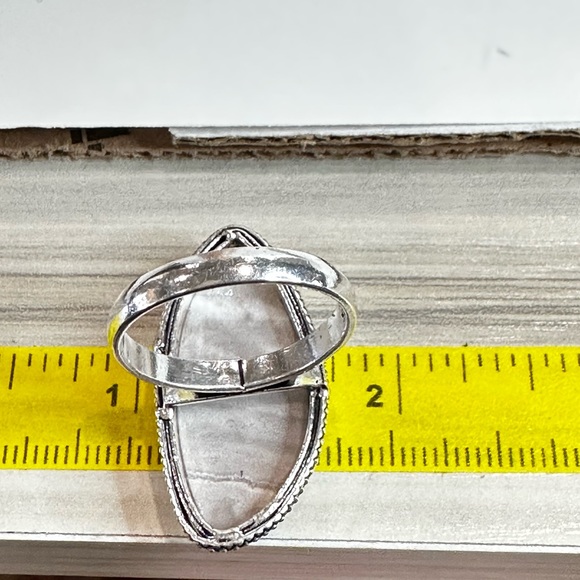 💕 Natural beige tones, calcite size 8.5 silver plated stamped 925 - Picture 4 of 4